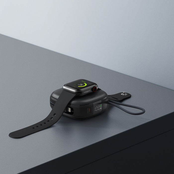 Powerbank zgodny z MagSafe Forcell F-Energy F10K5 PD3.1 QC3.0 3A 22,5W 10000 mAh kompatybilny z Apple Watch czarny 0INT