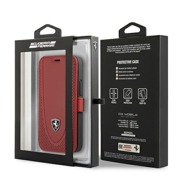 FERRARI Apple iPhone Case 12 Mini Book Off Track FEOGOFLBKP12SRE Red Perforated Case