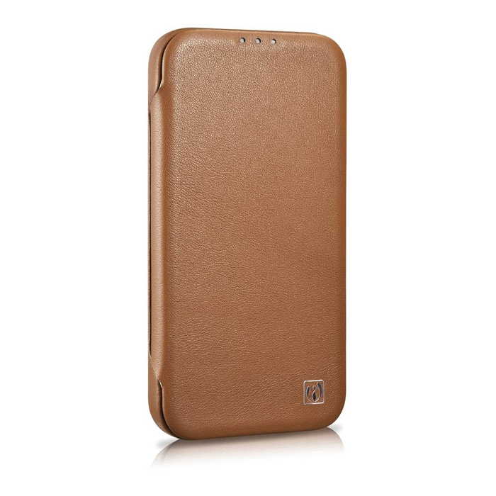 iCarer CE Premium Custodia Folio in Pelle iPhone 14 Pro Max Flip Magnetic MagSafe Custodia in Pelle Marrone (WMI14220716-BN)