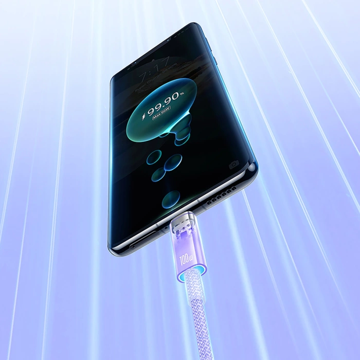 Quick Charge USB-C Baseus Flash, QC 3.0, Huawei SCP, Samsung AFC, 5A, 1m (green)