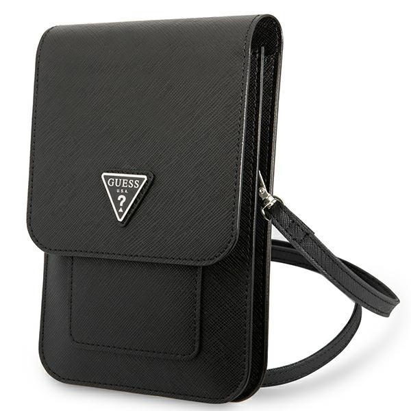 GUESS Saffiano Triangle Handbag Black