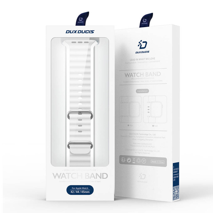 Dux Ducis Correa Watch Correa 8 / 7 / 6 / 5 / 4 / 3 / 2 / SE (45 / 44 / 42mm) Pulsera de Silicona Blanca (Versión OceanWave)