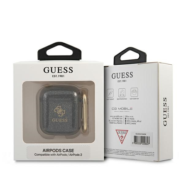 Guess GUA2UCG4GK AirPods cover black / black Glitter Collection