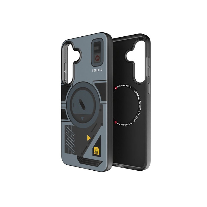 Etui na Samsung S25 PLUS Forcell F-Protect Levels Dual Layer 4D technology zgodny z MagSafe Military Drop-Test cyber grey
