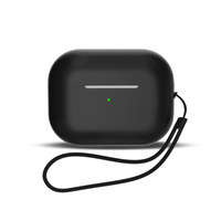 Custodia in silicone per AirPods 3 + cordino per cinturino da polso - nero