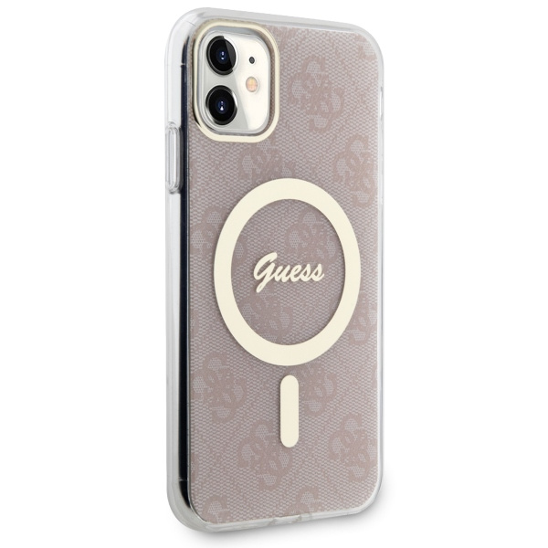 Hülle Guess GUHMN61H4STP iPhone 11 6.1" rosa/rosa hartcase 4G MagSafe Case