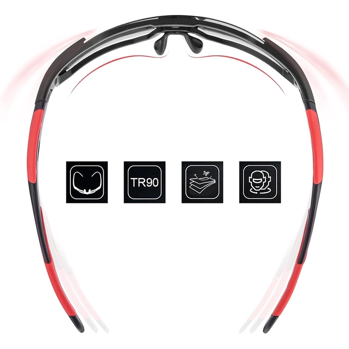 Lunettes de vélo polarisantes Rockbros 10182 - rouge
