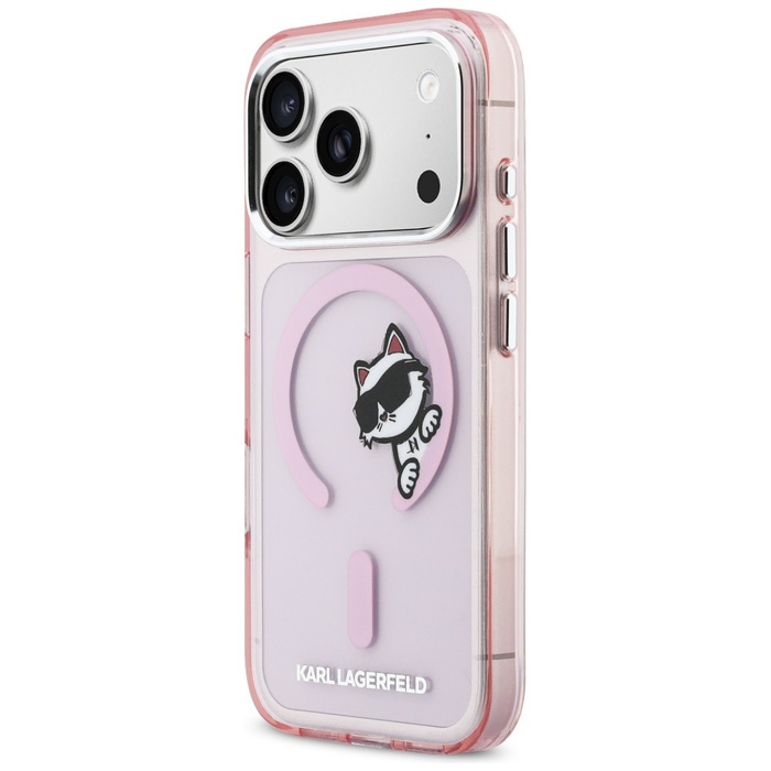 Etui Karl Lagerfeld IML Peekaboo MagSafe do iPhone 17 Pro różowy