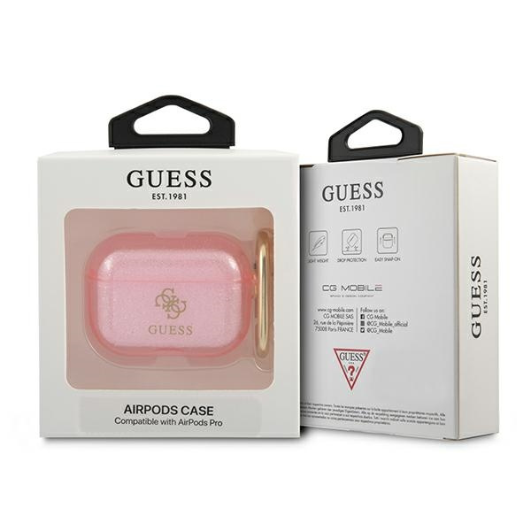  GUESS  Estuche de los AirPods Pro Glitter Collection Rosa