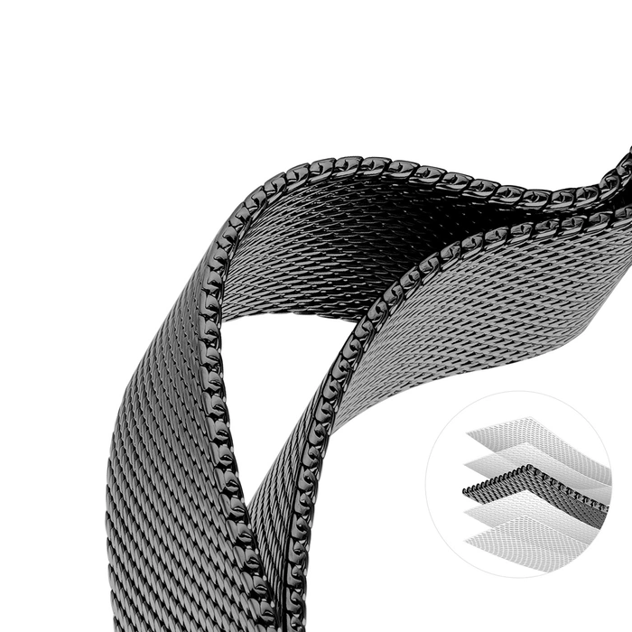 Dux Ducis Armband Milanese Pro für Apple Watch 42/44/45/49 mm – Schwarz