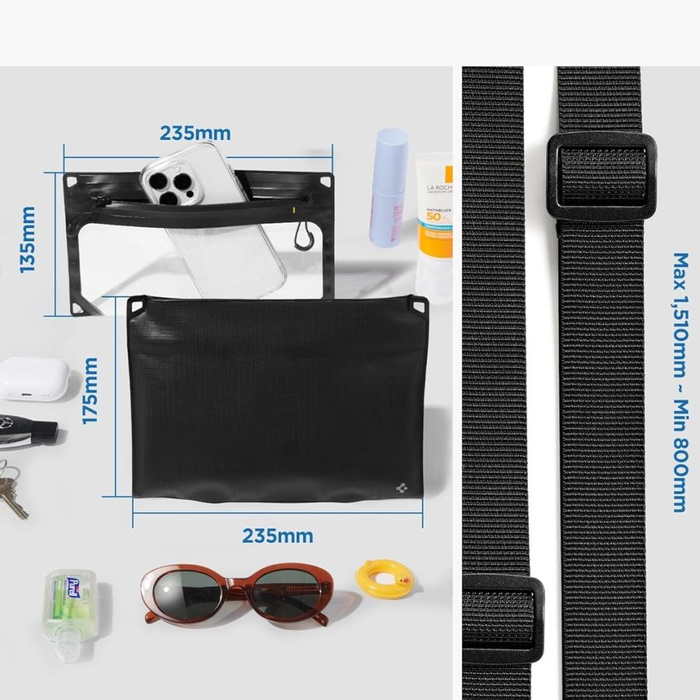 Spigen A640 UNIVERSAL IMPERMEABLE Case CROSSBAG NEGRO