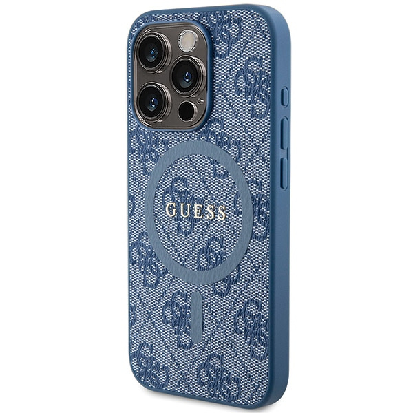 Etui Guess GUHMP14LG4GFRB iPhone 14 Pro 6.1" niebieski/blue hardcase 4G Collection Leather Metal Logo MagSafe Case