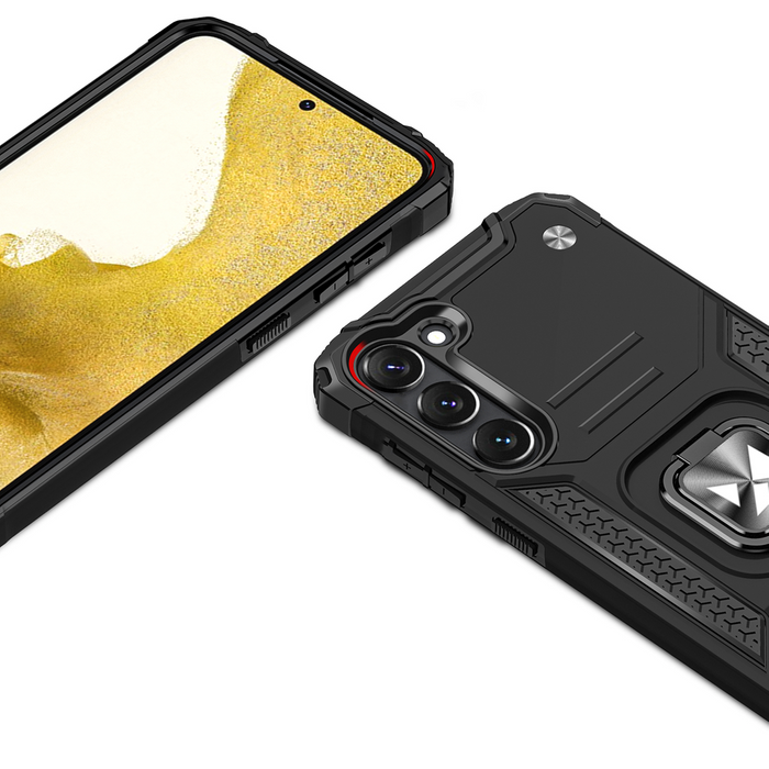 Wozinsky Ring Armor per Samsung Galaxy S23 custodia blindata porta anello magnetico nero