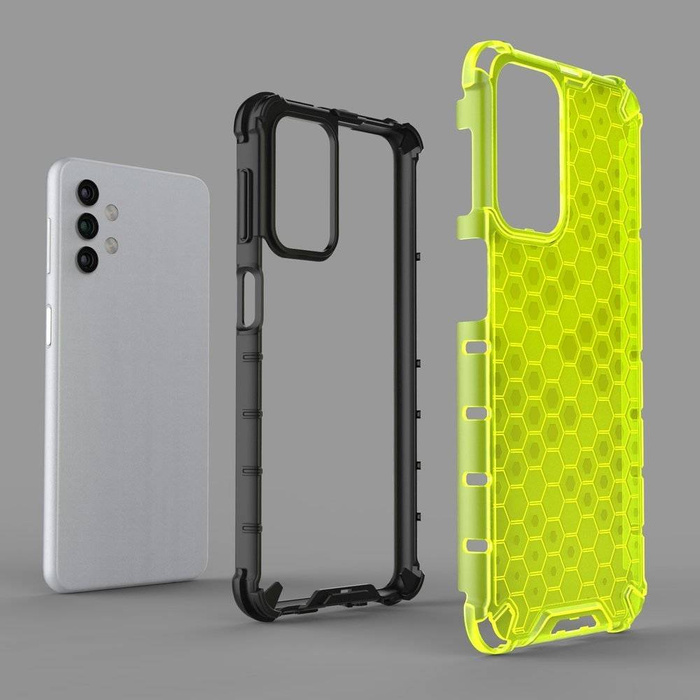 Honeycomb Case armor cover with TPU Bumper for Samsung Galaxy A32 5G black