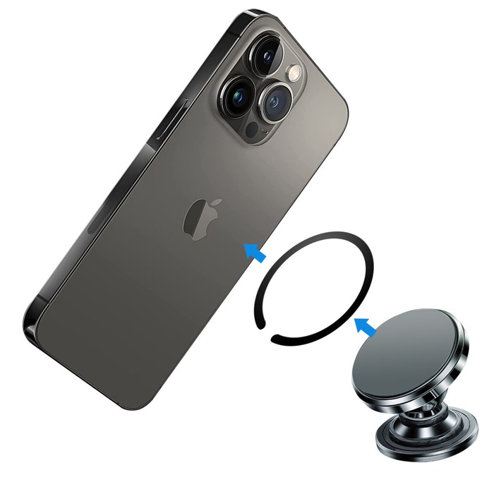 TECH-PROTECT METALPLATE MagSafe UNIVERSAL MagNETIC RING 2-PACK SCHWARZ & SILBER