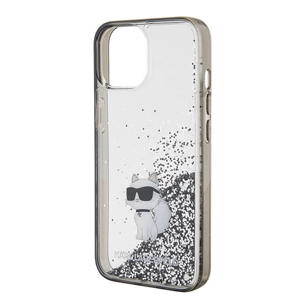 Etui Karl Lagerfeld KLHCP15SLKCNSK iPhone 15 6.1" transparent hardcase Liquid Glitter Choupette Case
