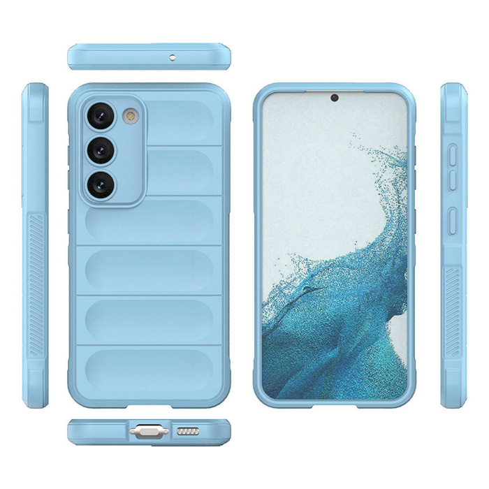 Magic Shield Case pour Samsung Galaxy S23+ coque souple blindée bleu clair