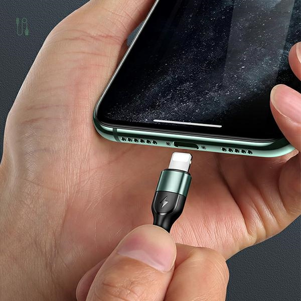 USAMS Pletený Kabel U55 lightning pro sadu U55 zelená / zelená 1m SJ448USBSG02 (US-SJ448)