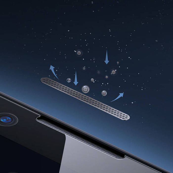 Verre trempé Baseus 2x pour iPhone 12 Pro / iPhone 12 avec couvercle de haut-parleur + positionneur (SGBL060702) (compatible avec les étuis)