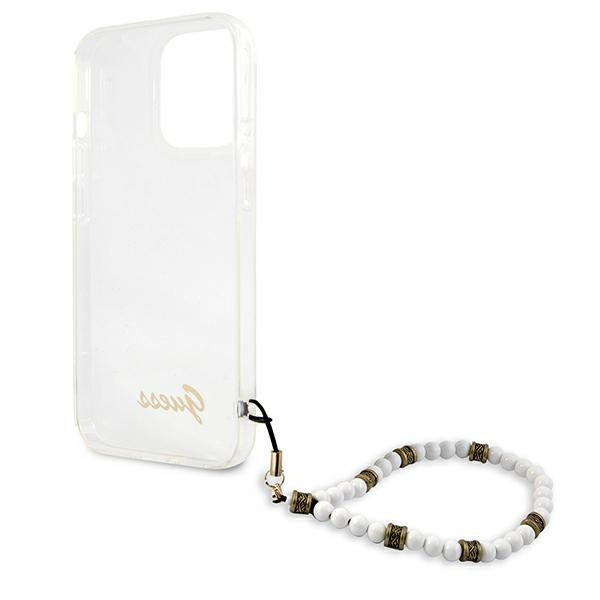 Funda GUESS Apple iPhone 13 Pro White Pearl Clear Hardcase