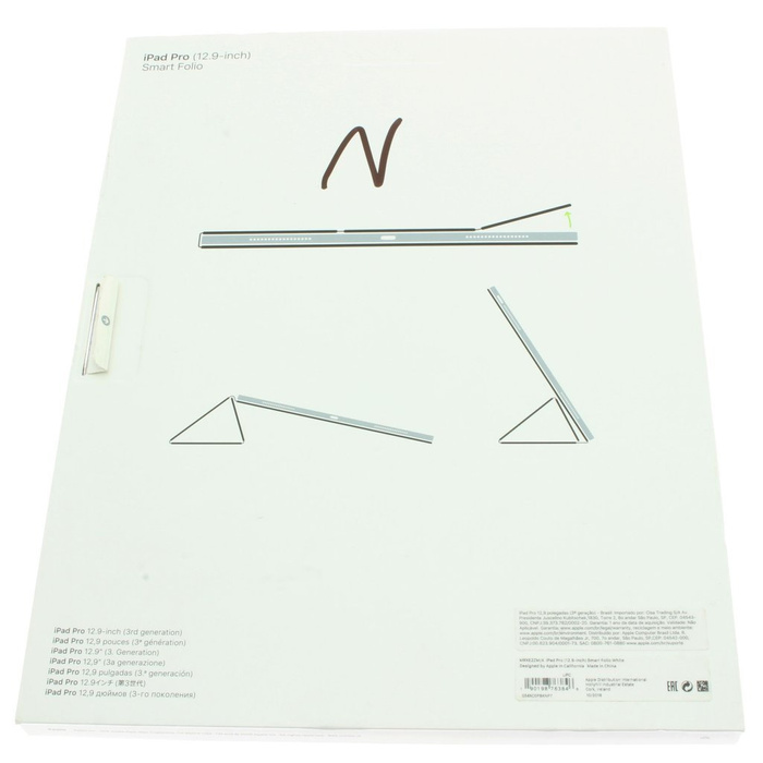 Cover iPad Pro 12.9 3rd gen Apple Smart Folio Genuine MRXE2ZM/A White Nuovo Case