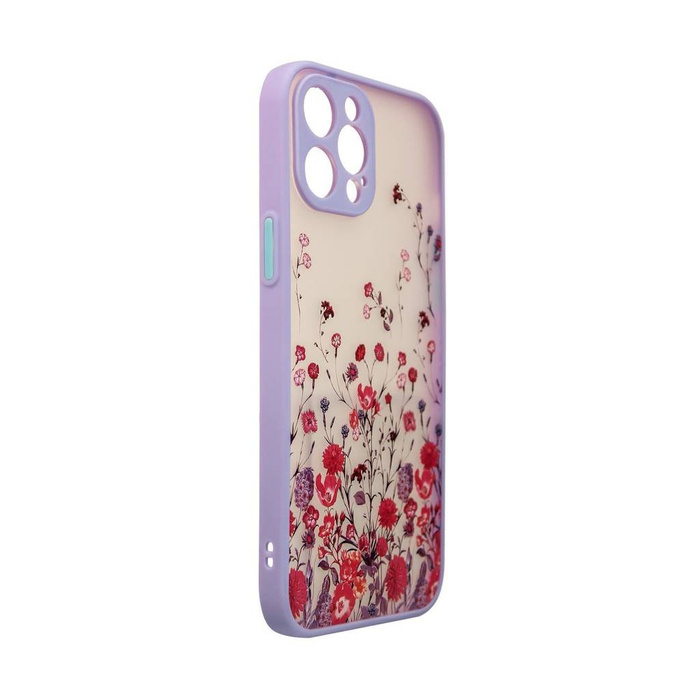Custodia di design per iPhone 12 Pro Max viola floreale
