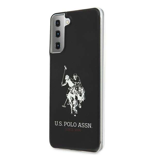 Coque US POLO Samsung Galaxy S21 Plus G996 Shiny Big Logo USHCS21MTPUHRBK Étui noir