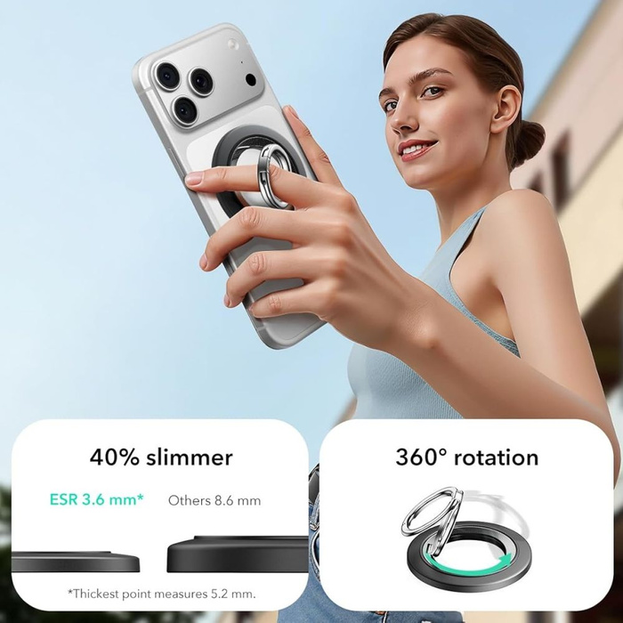 ESR MagNETIC 360 HALOLOCK MagSafe TELEFONRING SCHWARZ