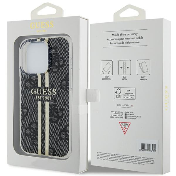 Etui Guess GUHCP15XH4PSEGK iPhone 15 Pro Max 6.7" czarny/black hardcase IML 4G Gold Stripe Case