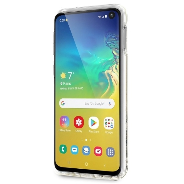  KARL LAGERFELD Samsung Galaxy S10e Funda de purpurina negra y dorada