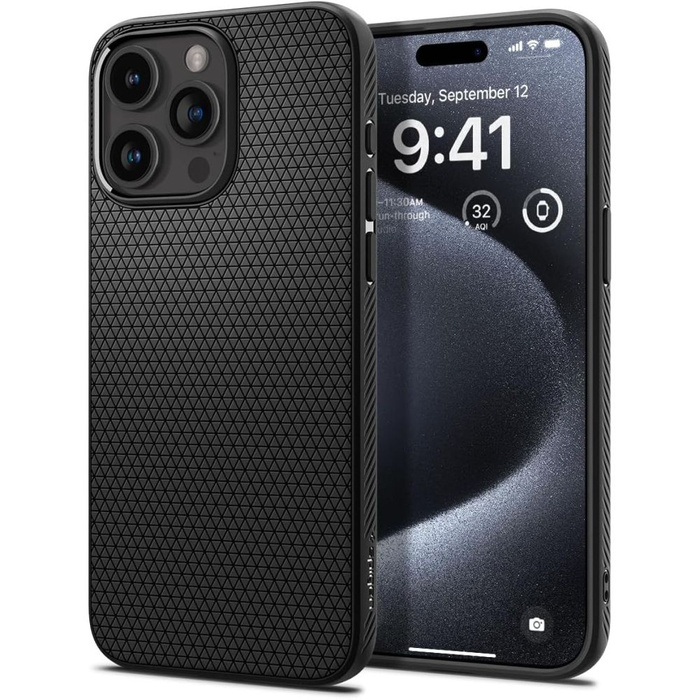 Obal Spigen Liquid Air iPhone 15 Pro Obal MATTE Černá Case