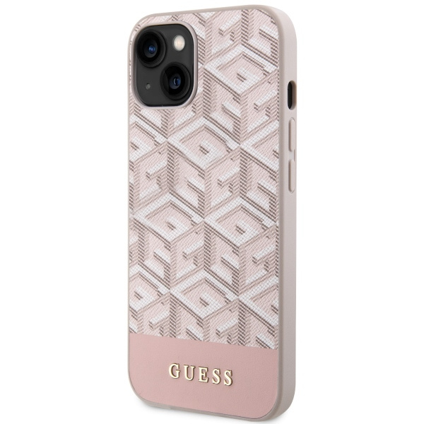 Cover Guess GUHMP14MHGCFSEP iPhone 14 Plus 6.7" rosa/rosa rigido case GCube Stripes MagSafe Case