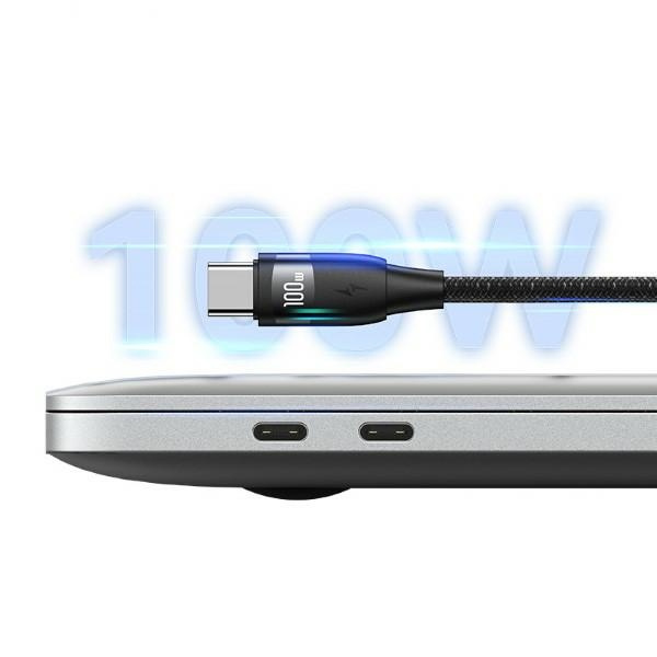 USAMS Kabel U85 2xUSB-C/USB-A 2m 100W PD Fast Charge czarny/black SJ655USB01 (US-SJ655)