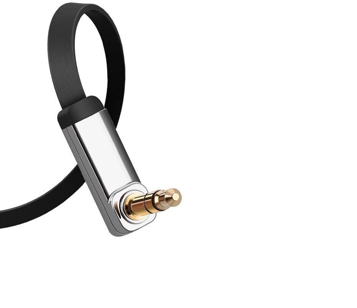 Ugreen plochý úhlový kabel AUX audio kabel 3,5 mm mini jack 0,5 m černý (AV119 10596)