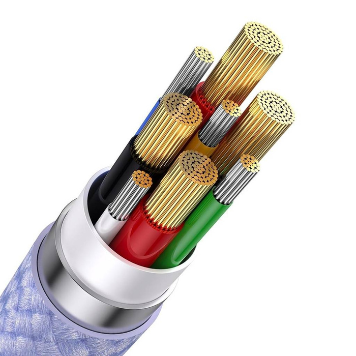 Baseus Flash Series II Cable USB Tipo C / USB Tipo A - USB Tipo C / Lightning / micro USB 100 W 1,2 m violeta (CASS030105)