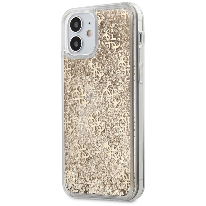 Case GUESS Apple iPhone 12 Mini 4G Liquid Glitter Gold Hardcase
