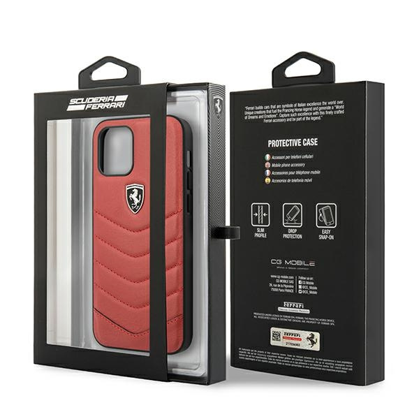 Ferrari FEHQUHCP12MRE iPhone 12/12 Pro red/red hardcase Off Track Quilted