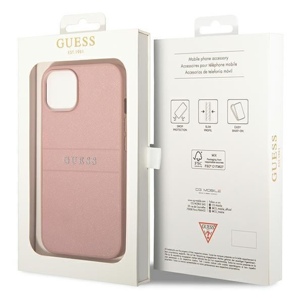 Hülle Guess iPhone 14 Plus 6,7" rosa/rosa Saffiano Armband