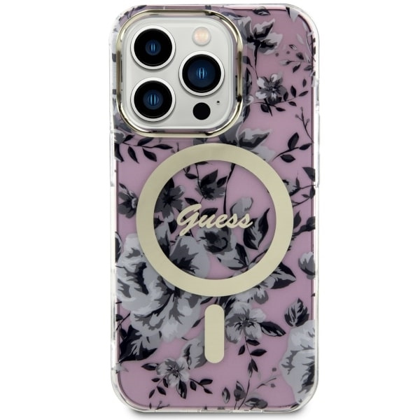 Funda Guess GUHMP14XHCFWSP iPhone 14 Pro Max 6.7" rosa/rosa durocase Flor MagSafe Case