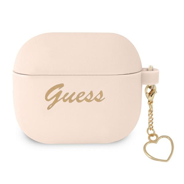 GUESS Apple Case 3 Cover Silicone Charm Collection Pink Case