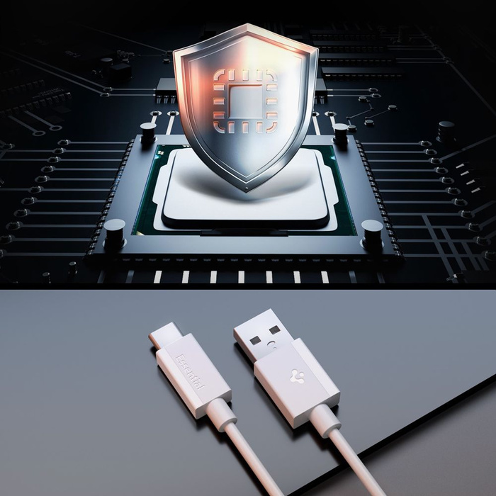 Spigen EB6010AC CABLE ESENCIAL TIPO-C 60W 100CM BLANCO