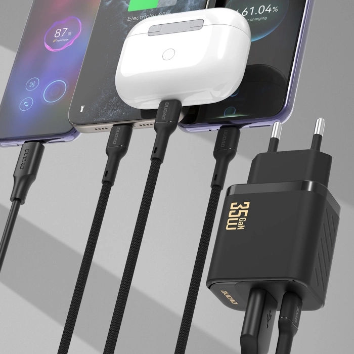 Dudao A27 MaxC 35W GaN Wandladegerät + USB-C Kabel - Schwarz