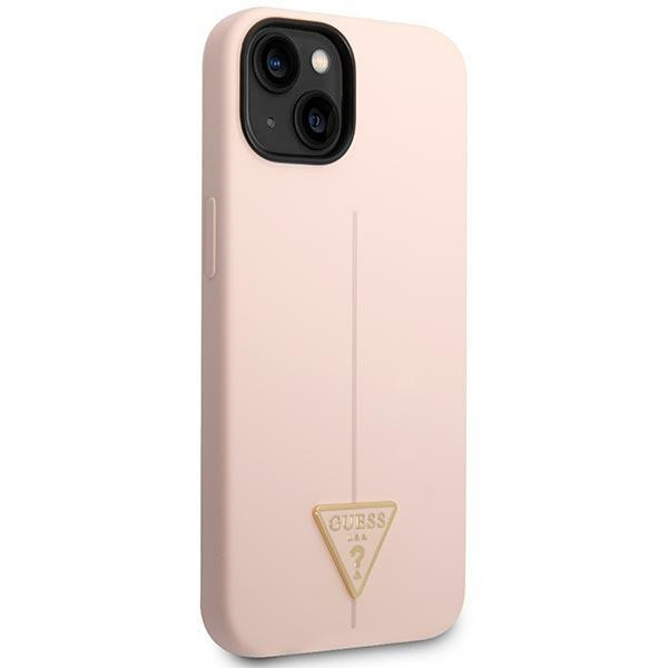 Case Guess GUHCP14MSLTGP iPhone 14 Plus 6.7" pink/pink hardcase Silicone Triangle