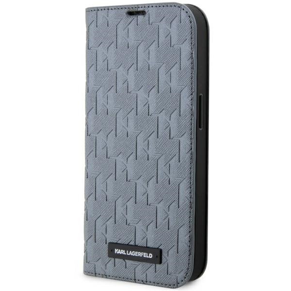 Case Karl Lagerfeld KLBKP14XSAKLHPG iPhone 14 Pro Max 6.7" bookcase silver/silver Saffiano Monogram Case