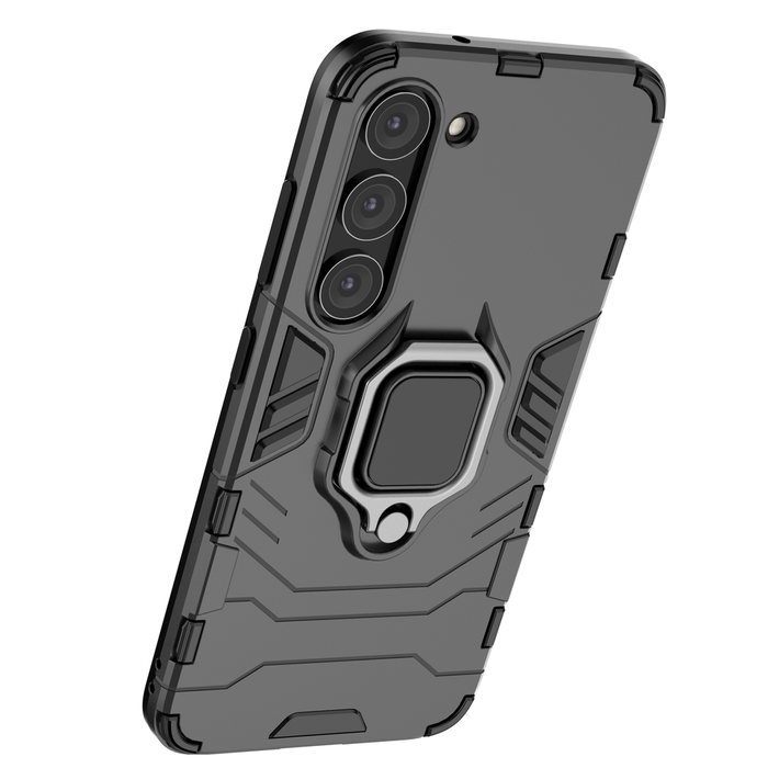 Obal Kroužek Armor Obal Pro Samsung Galaxy S23 Pancéřový kryt Držák Mag netyczny Ring Black Case