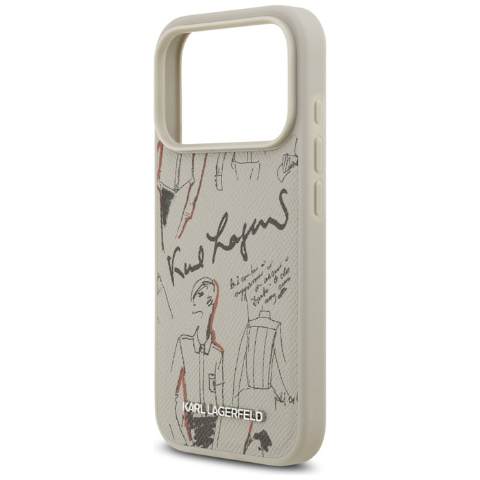 Etui Karl Lagerfeld Grained Pattern &    Logo MagSafe do iPhone 17 Pro szary
