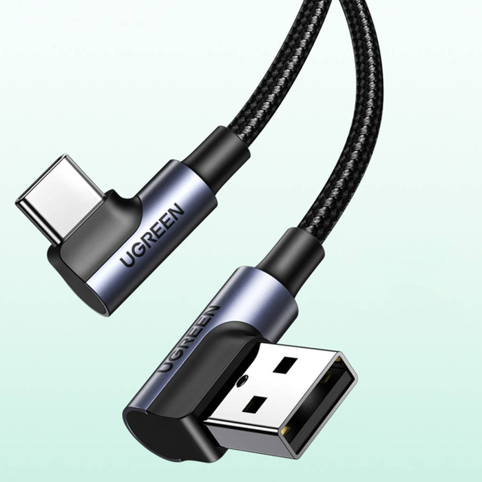 Cable Ugreen acodado 90° USB C - USB 2.0 480Mbps 3A 3m negro (US176)
