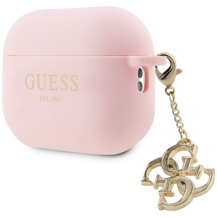 Guess GUAP2LECG4P AirPods Pro 2 Abdeckung rosa/rosa Liquid Silikon Glitter Dreieck Charme
