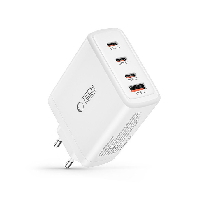 TECH-PROTECT NC100W-GAN 4-PORT NETZWERK-LADEGERÄT PD100W/QC3.0 WEISS