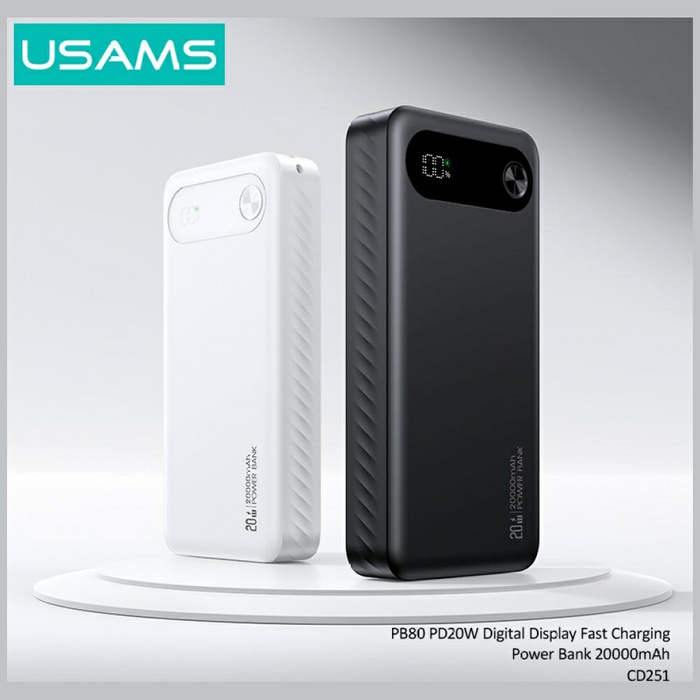 Powerbank USAMS PB80 PD20W 20000mAh      czarny